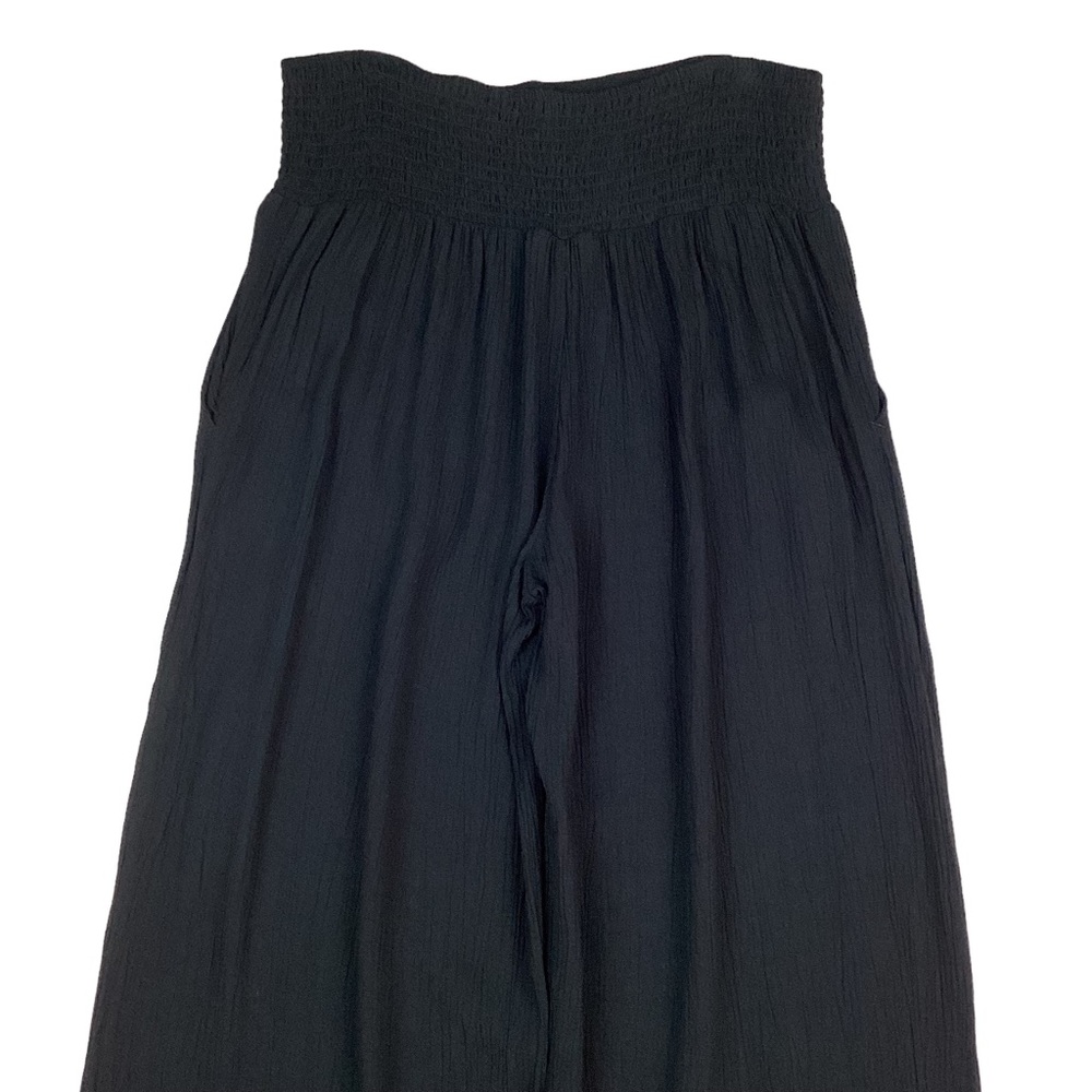 Three Dots Wide Leg Pant Black Crepe - Picture 6 of 14